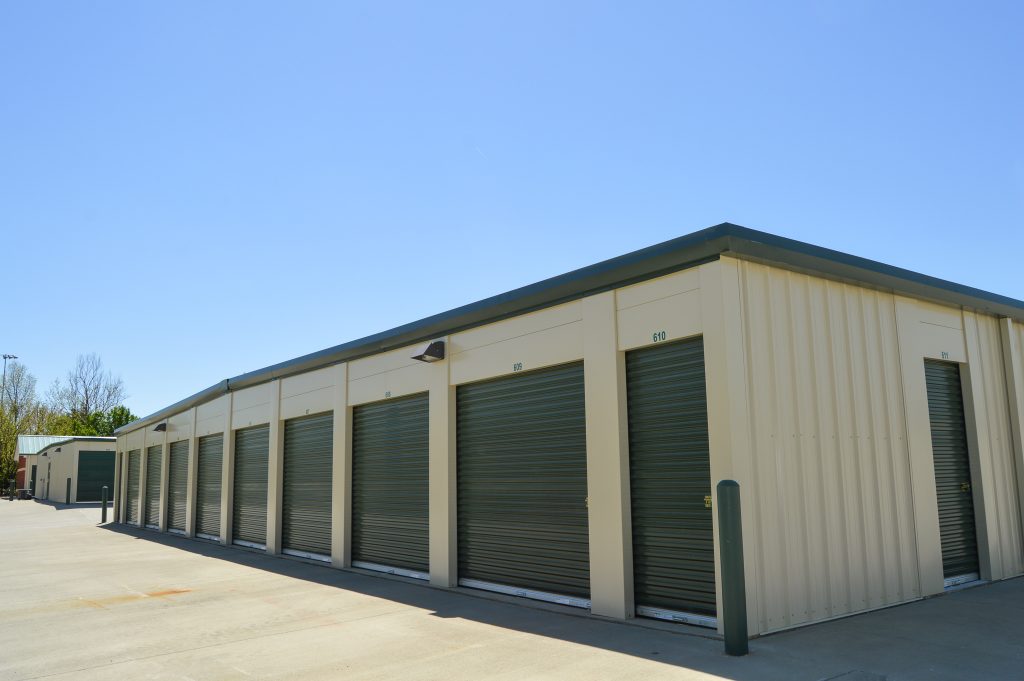 Exterior of outdoor storage units at Ample Storage Apex facility.