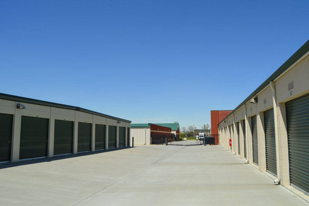Exterior of outdoor storage units at Ample Storage Apex facility.