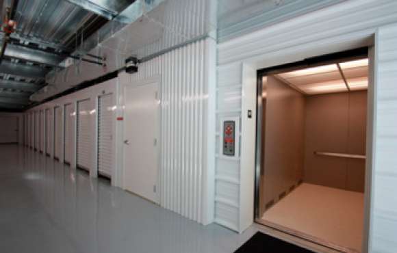 View of indoor elevator at Ample Storage Wheeler facility.